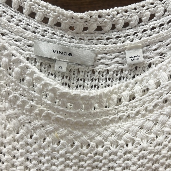Vince Crochet Knit Cotton Camisole Tank Top Size XL - Picture 6 of 10